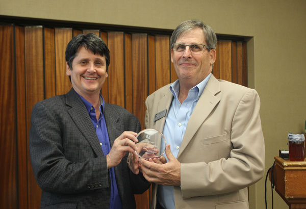 Richland County Conservation Division Manager Quinton Epps (left) presents the Cooperator of the Year Award to J. Kenneth Mullis