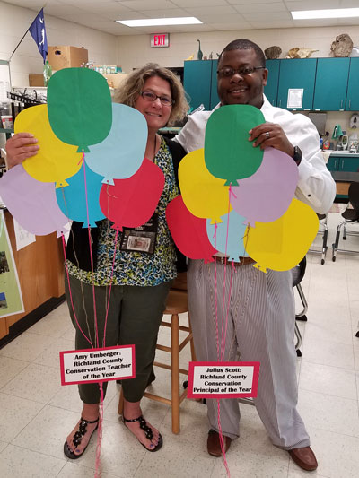 Amy Umberger and Julius Scott named Richland County Conservation Teacher and Principal of the Year