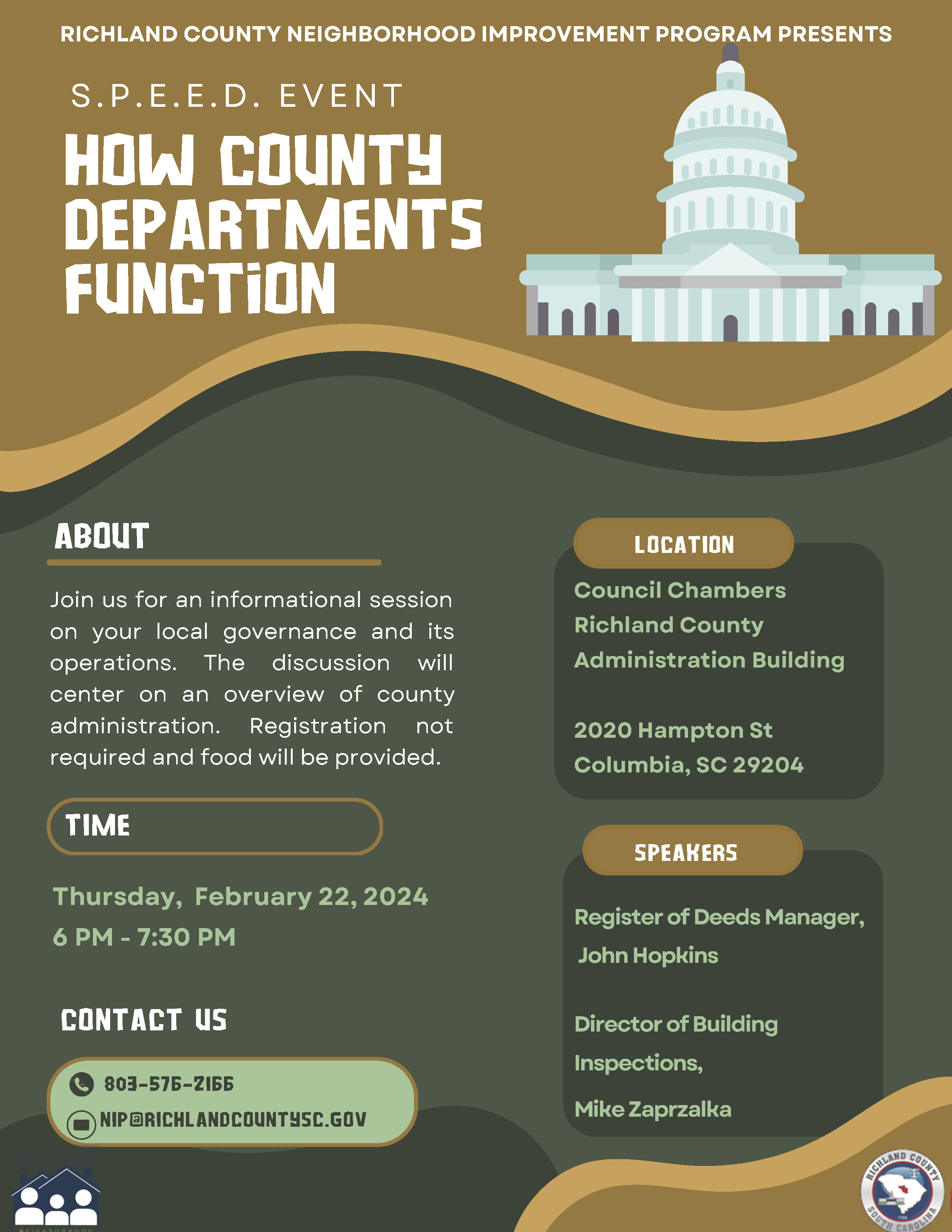 SPEED event: How County Departments Function SPEED event: How County Departments Function